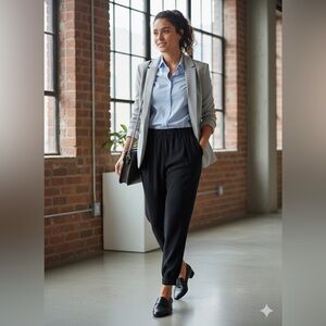 🖤 Aritzia Babaton Dexter Pant Black Pull-On Tapered Jogger Trousers Size S 🖤